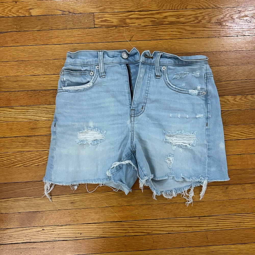 Madewell Blue Distressed Jean Shorts